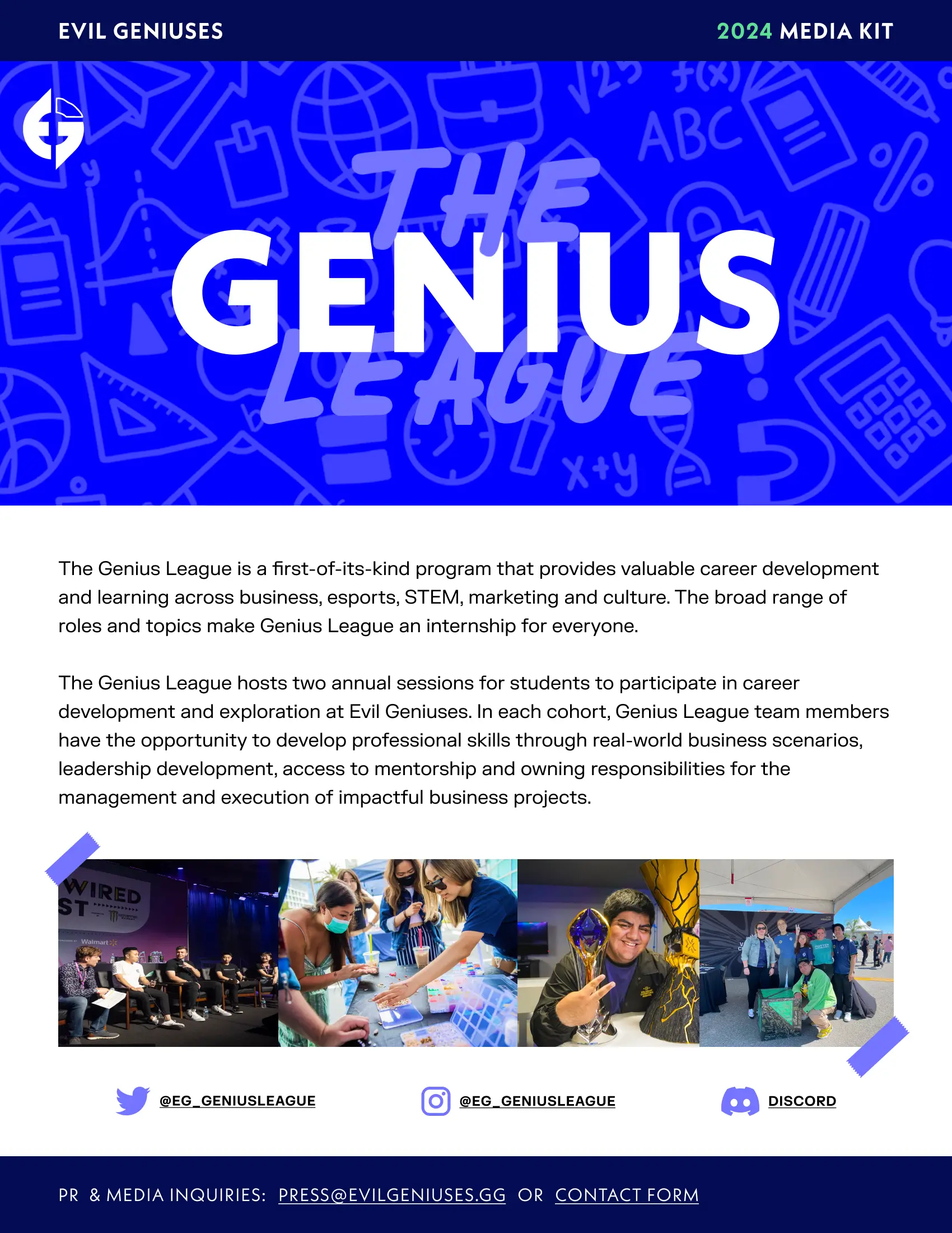 media kit genius league overview page